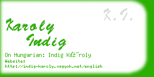 karoly indig business card